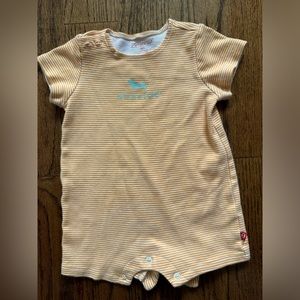 Zutano Baby orange stripe Seaside Romper 6 Months